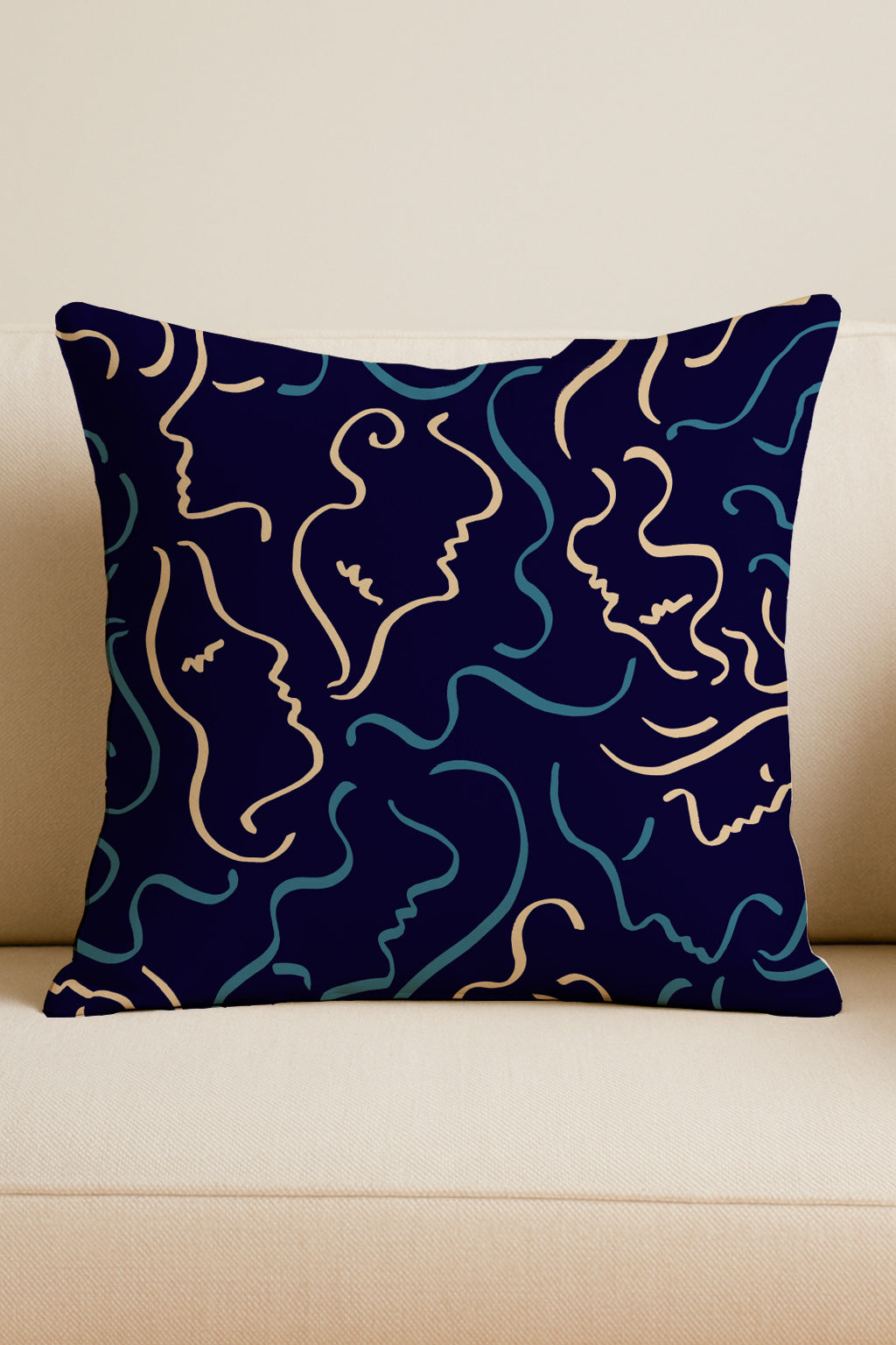 Rostros en dibujo lineal