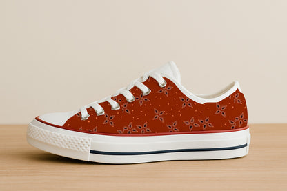 Estampado floral de pétalos de estrella en color óxido