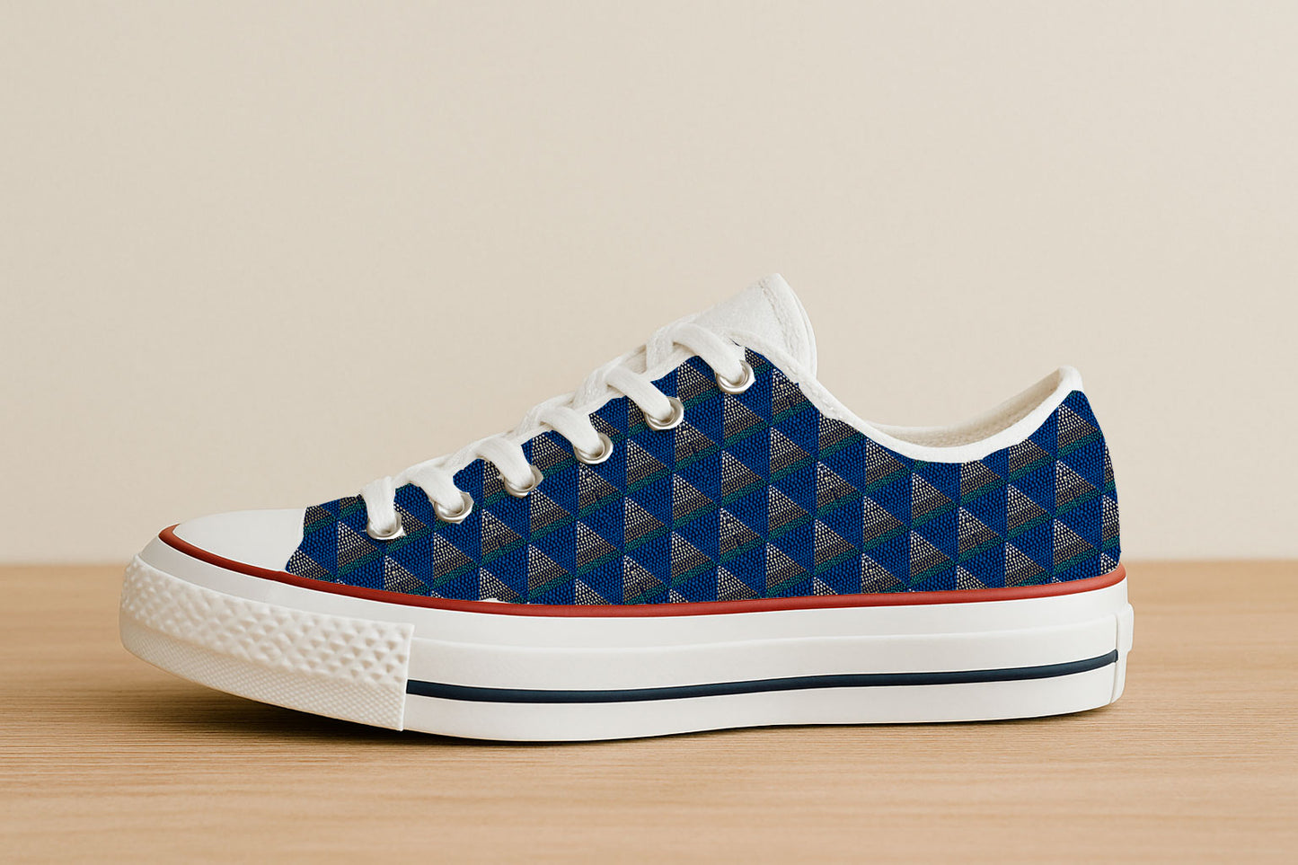 Cuadrícula botánica abstracta en azul y naranja