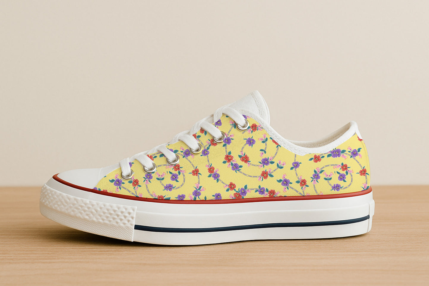 Floral Spiral on Yellow