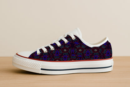 Lunares florales carmesí