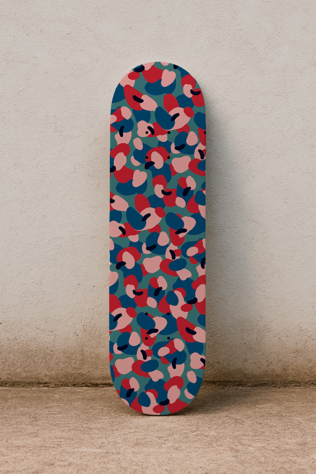 Abstracto pictórico en rojo y azul