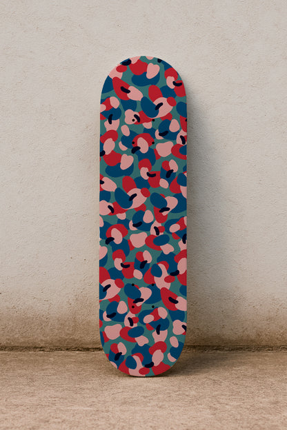 Abstracto pictórico en rojo y azul