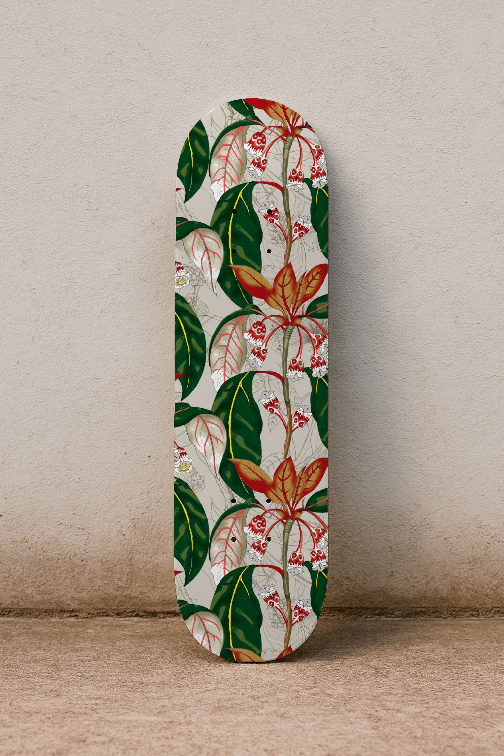 Follaje tropical con calaveras