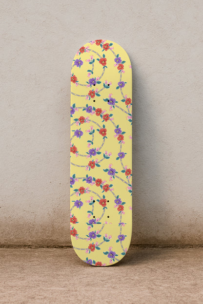 Floral Spiral on Yellow