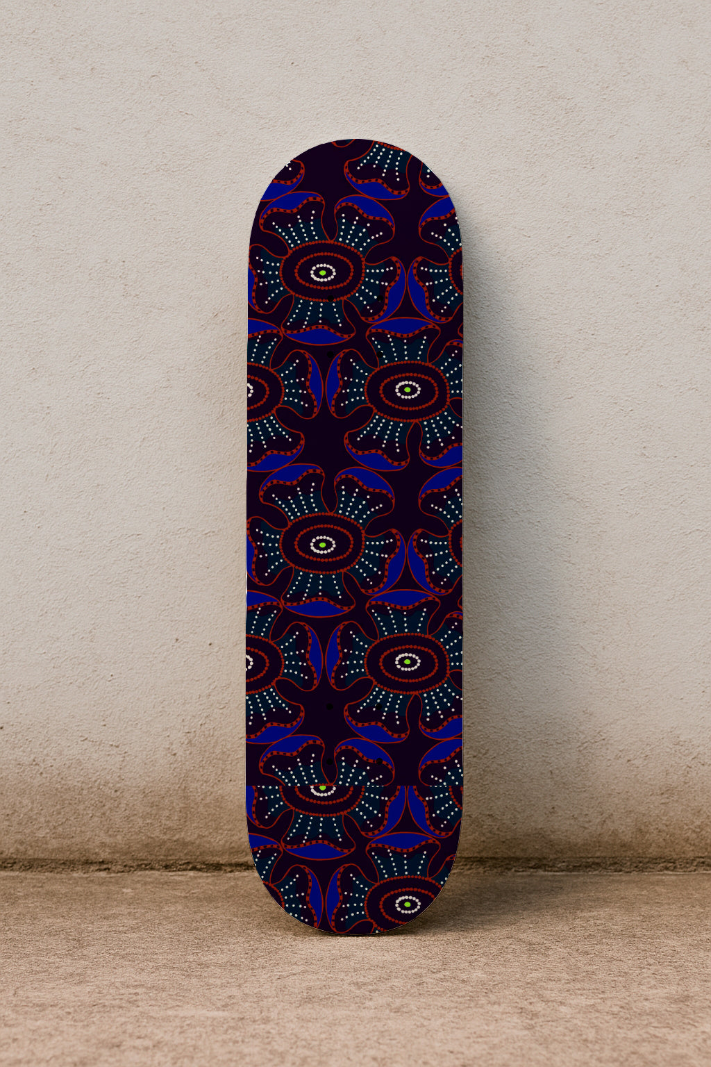 Lunares florales carmesí