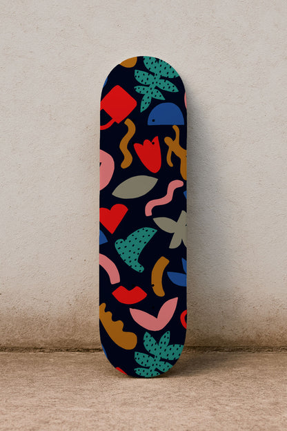 Playful collage of abstract shapes