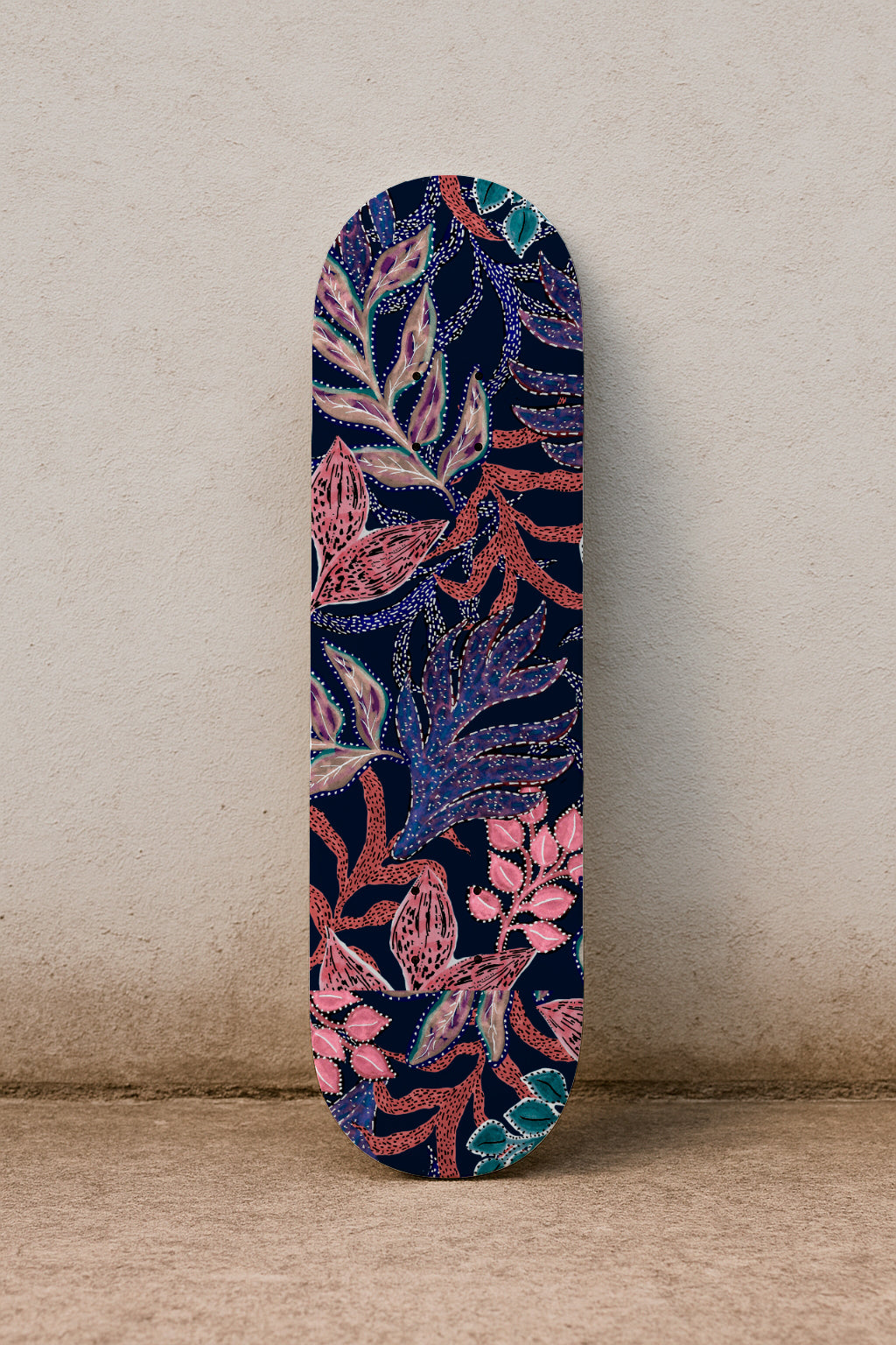 Jardín nocturno con follaje de acuarela