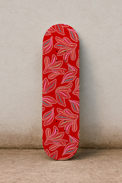 Whimsical stitched leaf pattern