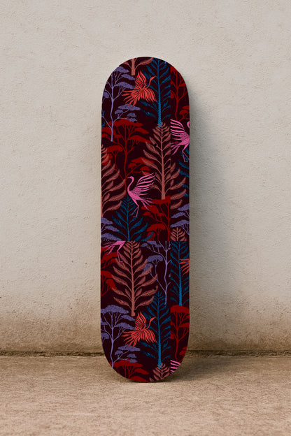 Aves en el bosque al atardecer