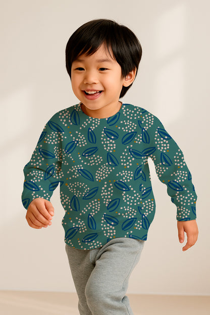 Flores abstractas azules y blancas