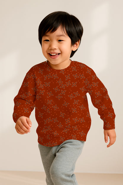 Estampado floral de pétalos de estrella en color óxido