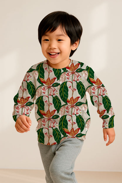 Follaje tropical con calaveras