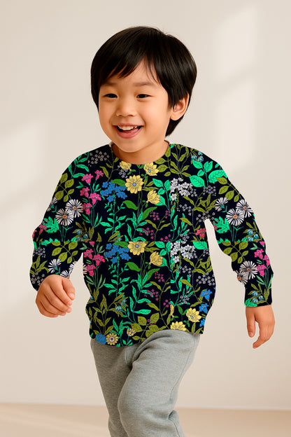 Floral field over dark background