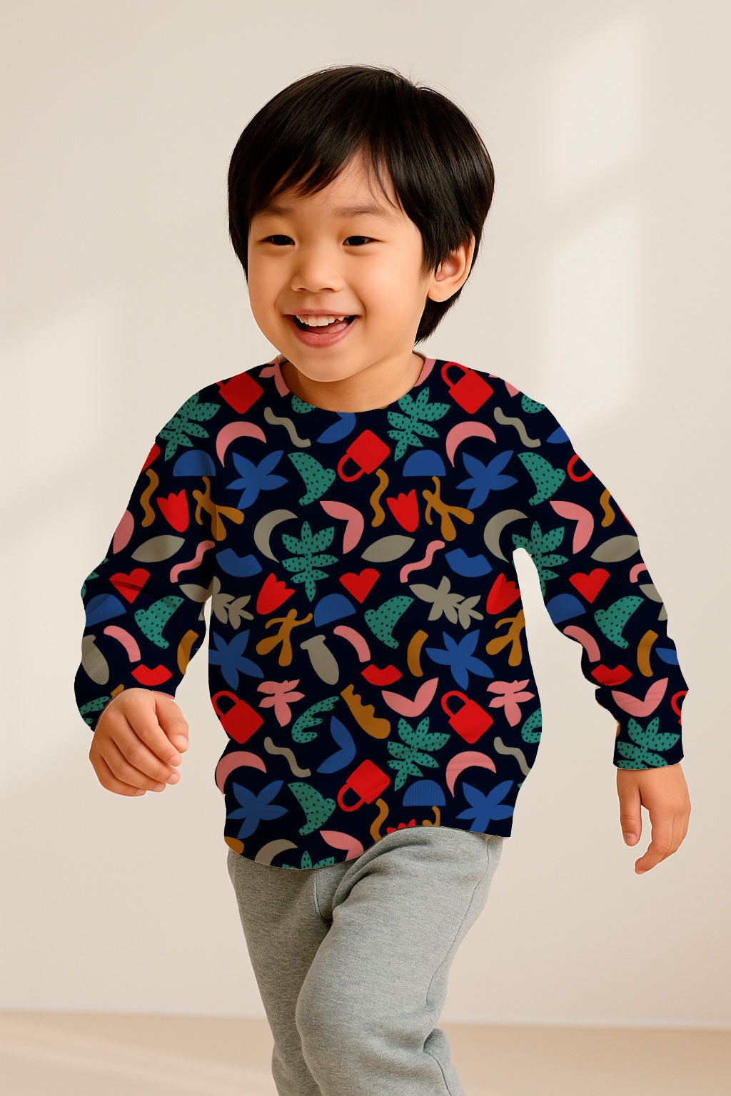 Playful collage of abstract shapes