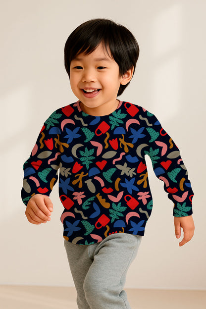 Playful collage of abstract shapes