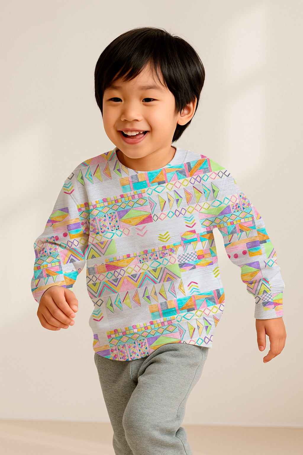 Geometría tribal con crayones