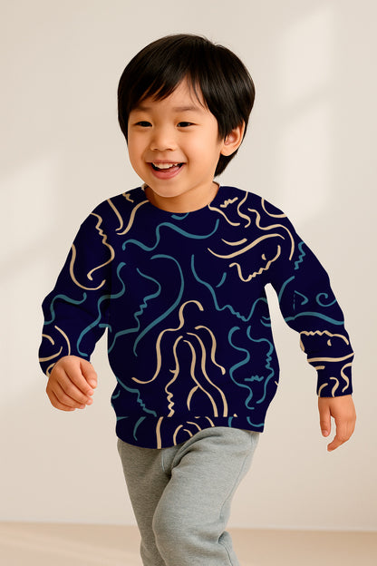 Rostros en dibujo lineal