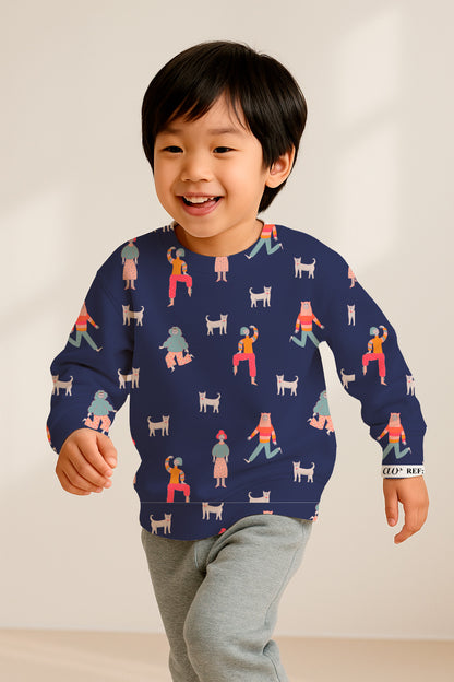 Personajes con gatos en la marina