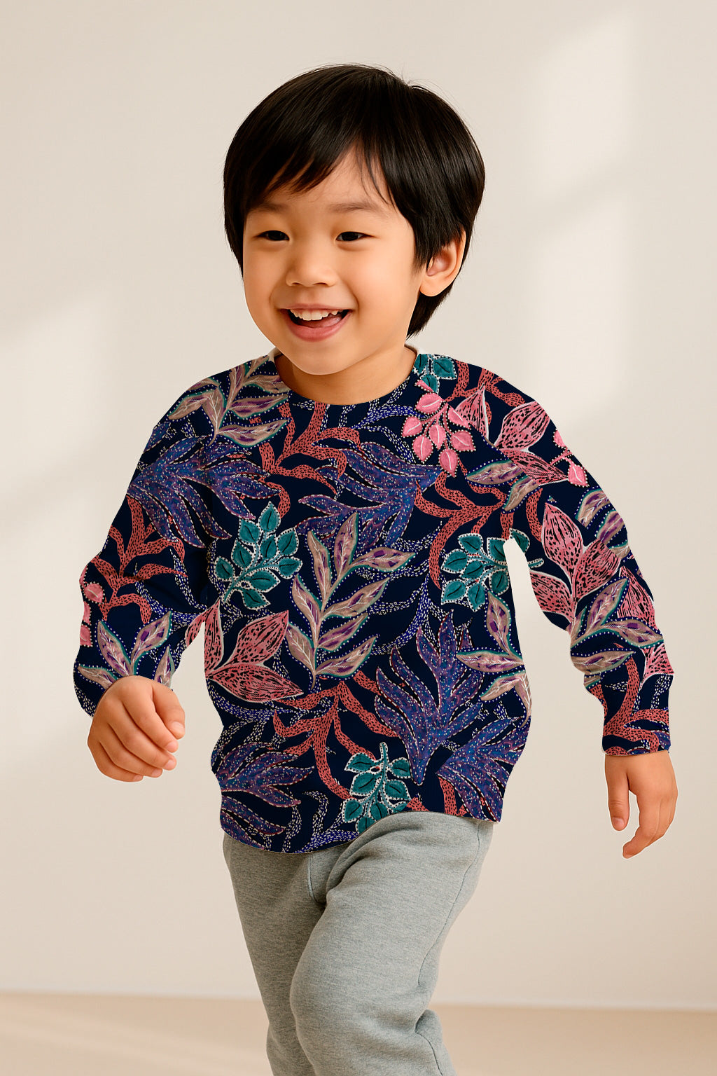 Jardín nocturno con follaje de acuarela