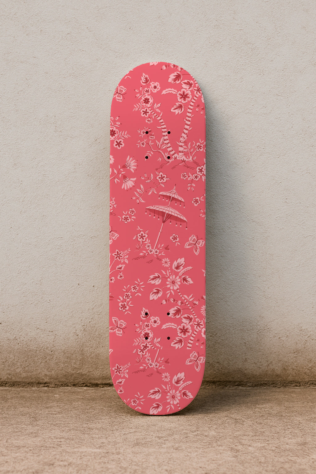 Toile de Jouy de pagoda en tonos rosas