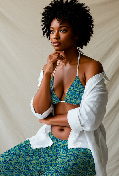 Estampado de leopardo en tonos azules