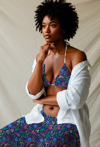 Mini Floral Folk Azul Marino