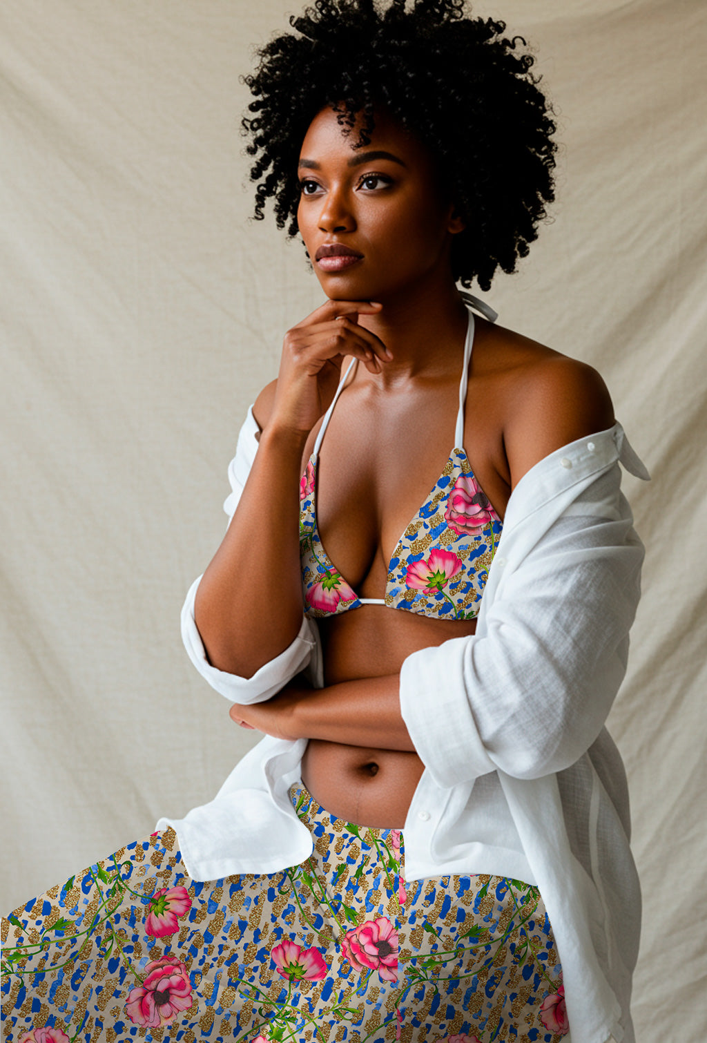 Glittery Floral Brushstrokes