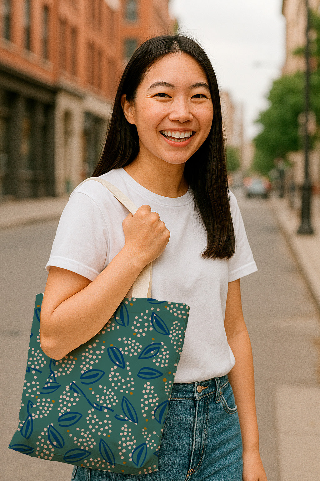 Flores abstractas azules y blancas