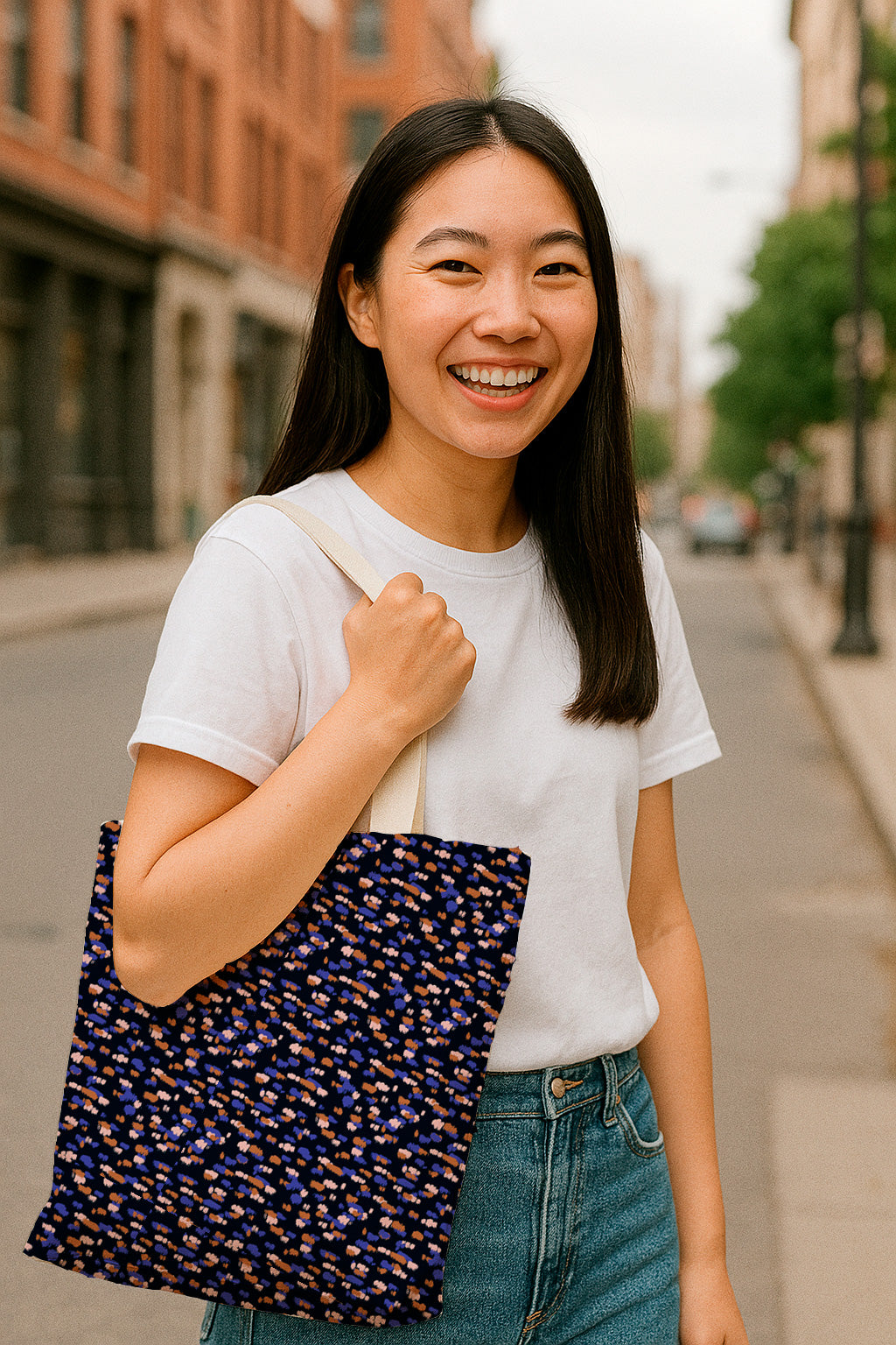 Painted Brushstroke Dots in Lilac and Copper