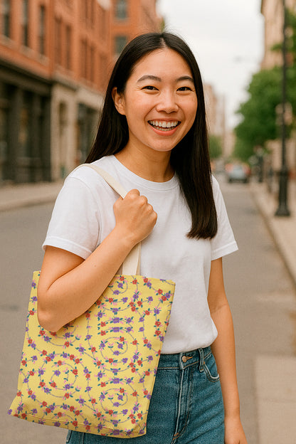 Floral Spiral on Yellow