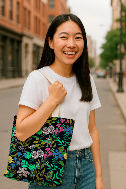Floral field over dark background