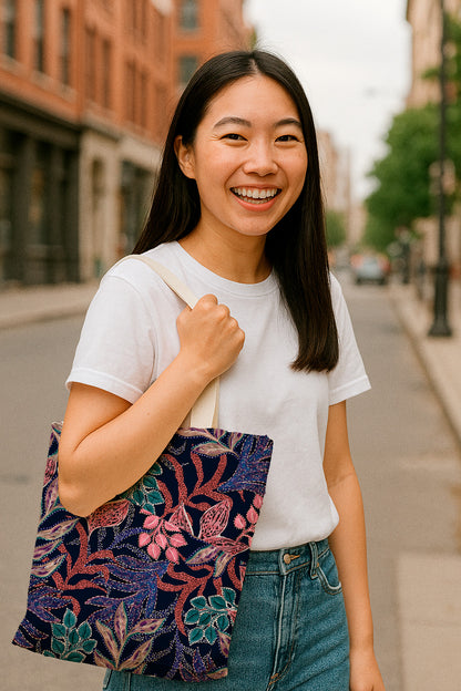 Jardín nocturno con follaje de acuarela