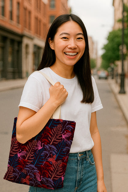 Aves en el bosque al atardecer