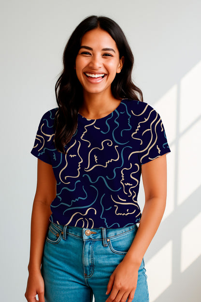 Rostros en dibujo lineal