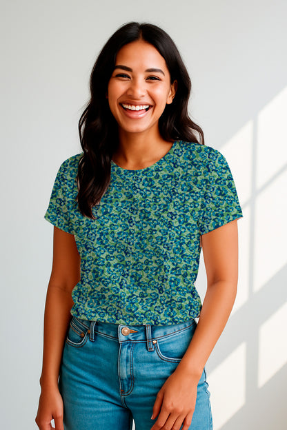 Estampado de leopardo en tonos azules