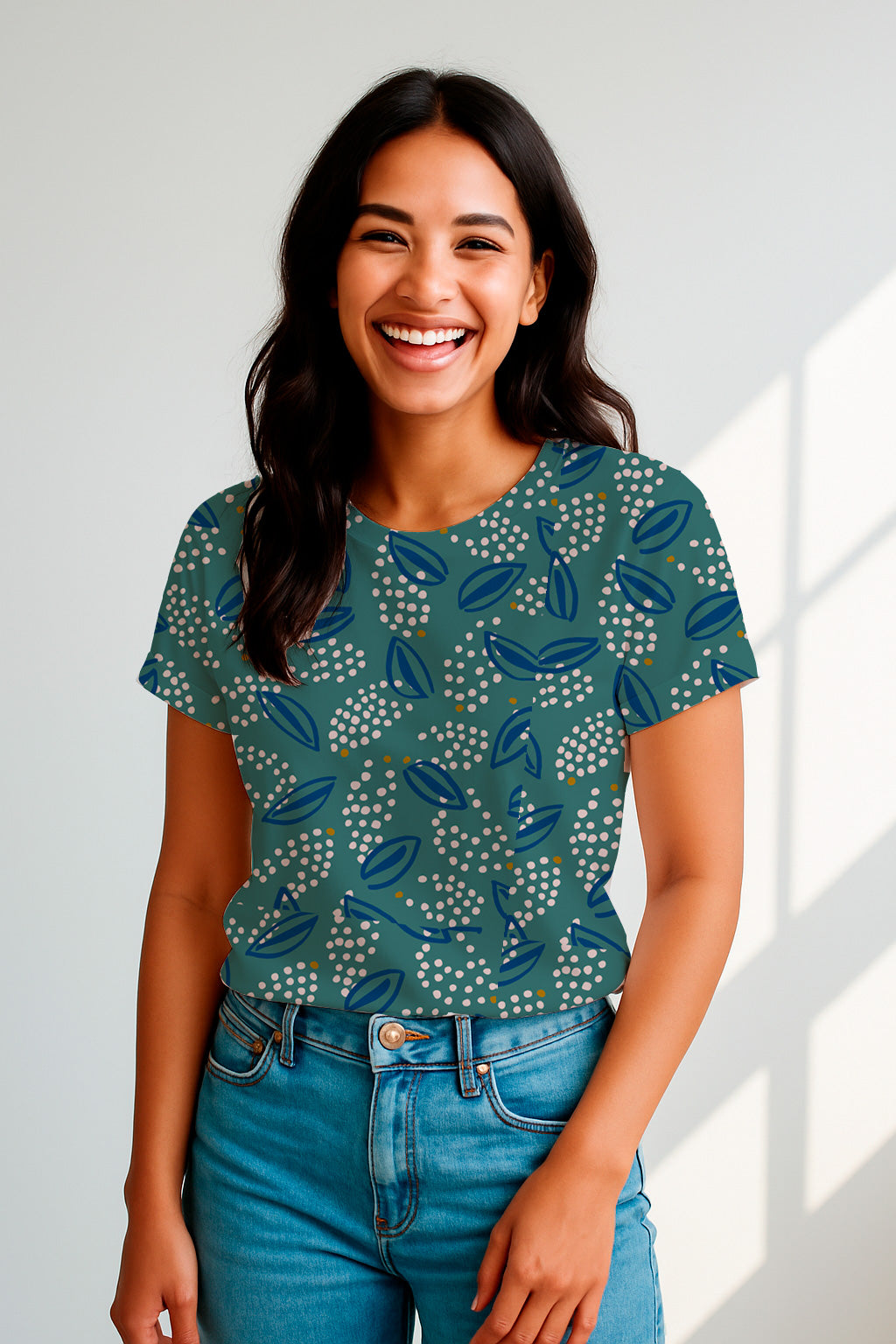 Flores abstractas azules y blancas