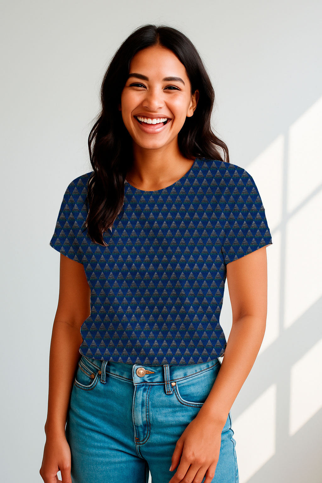 Cuadrícula botánica abstracta en azul y naranja