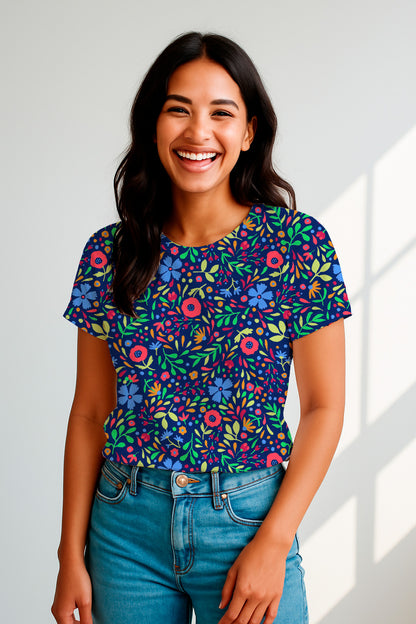 Mini Floral Folk Azul Marino