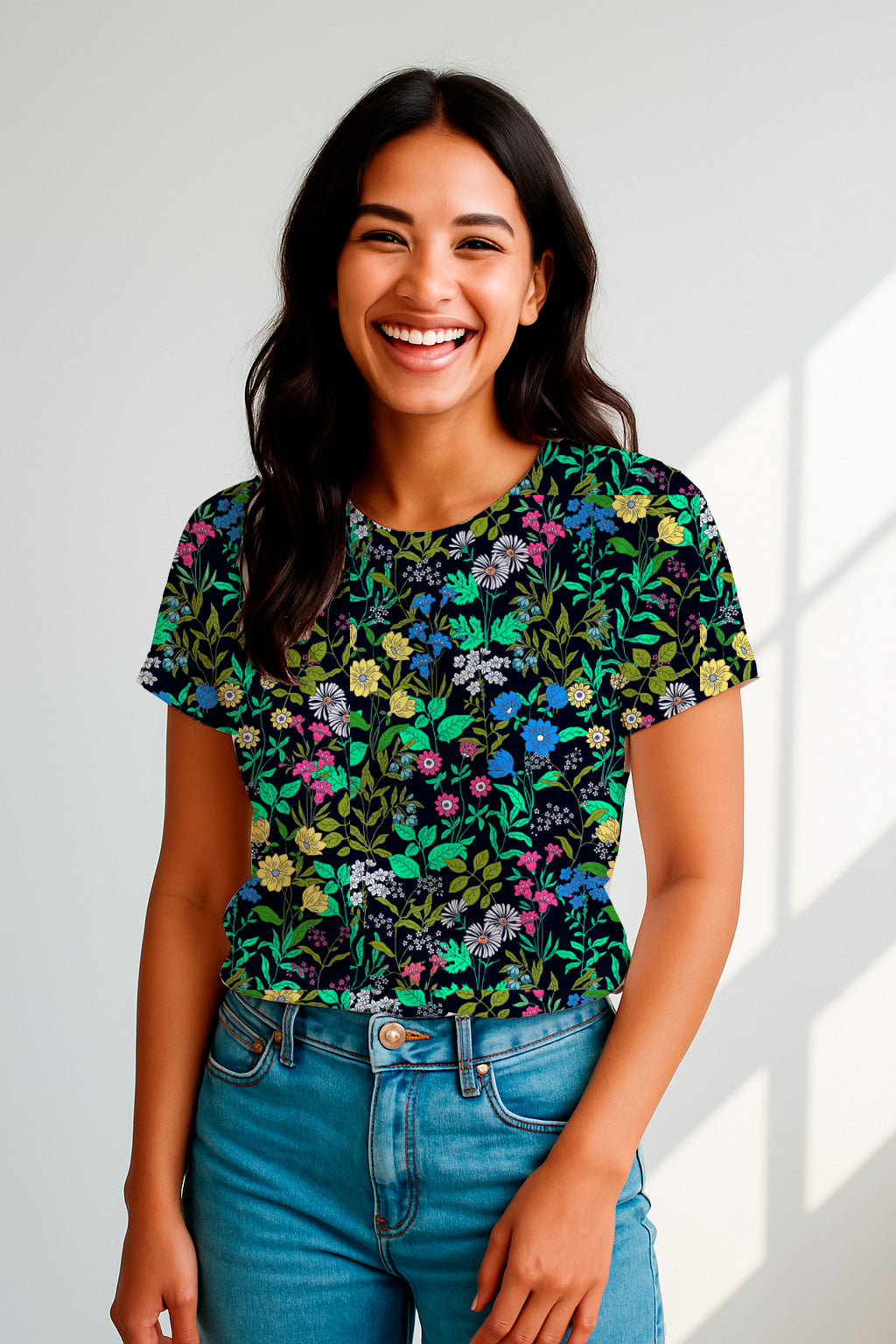 Floral field over dark background