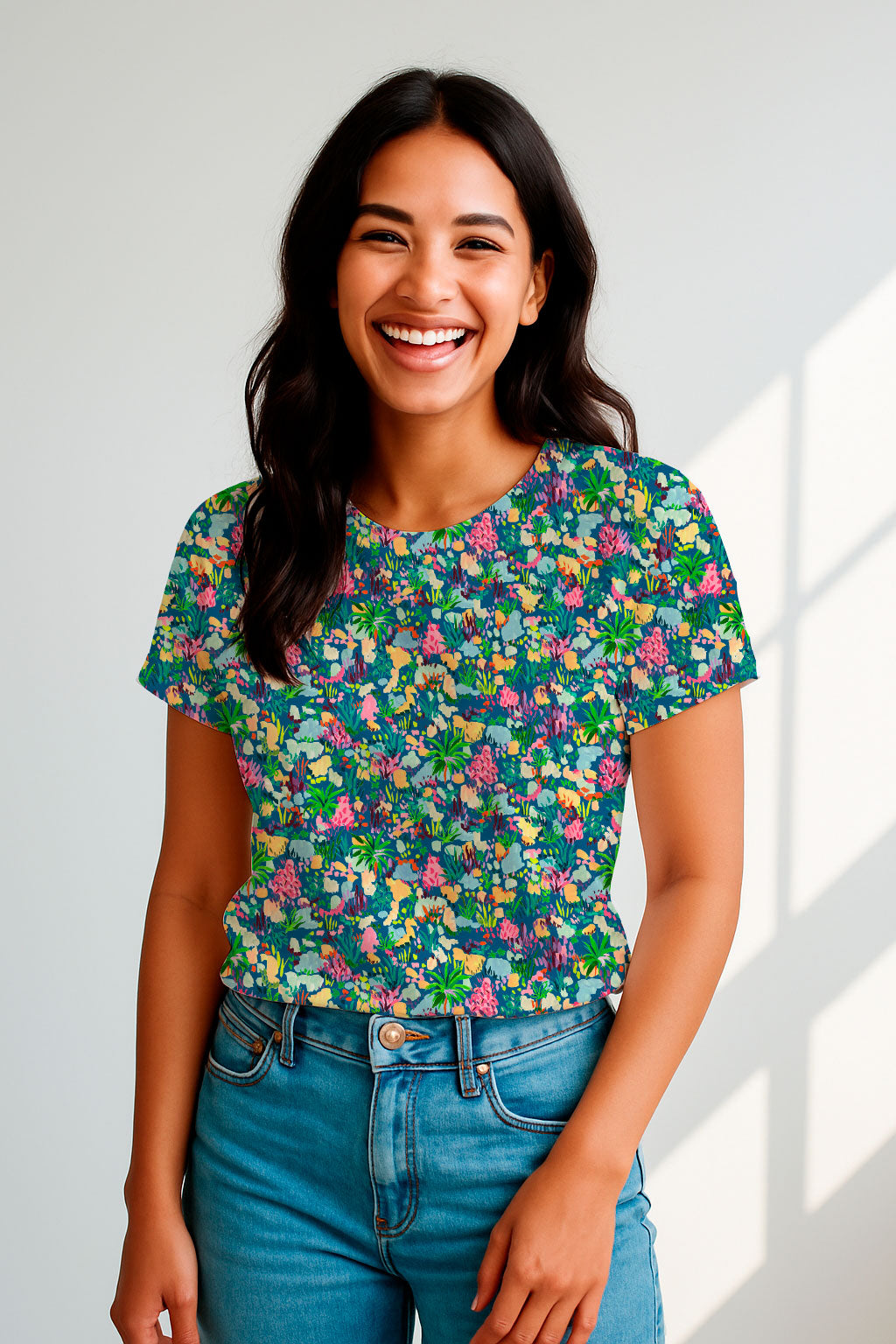 Un animado patrón de bosque