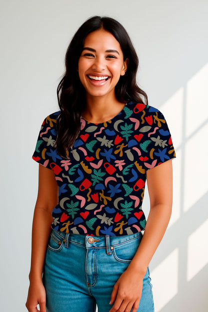 Playful collage of abstract shapes