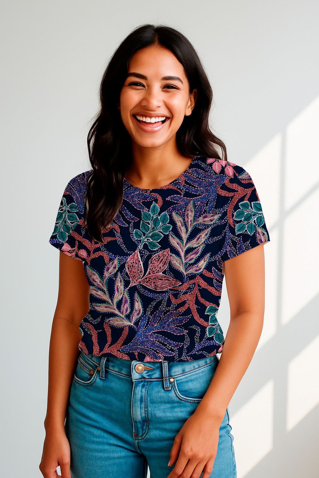 Jardín nocturno con follaje de acuarela