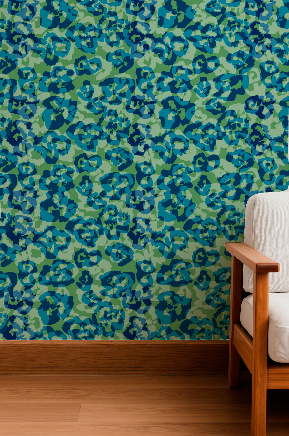 Estampado de leopardo en tonos azules