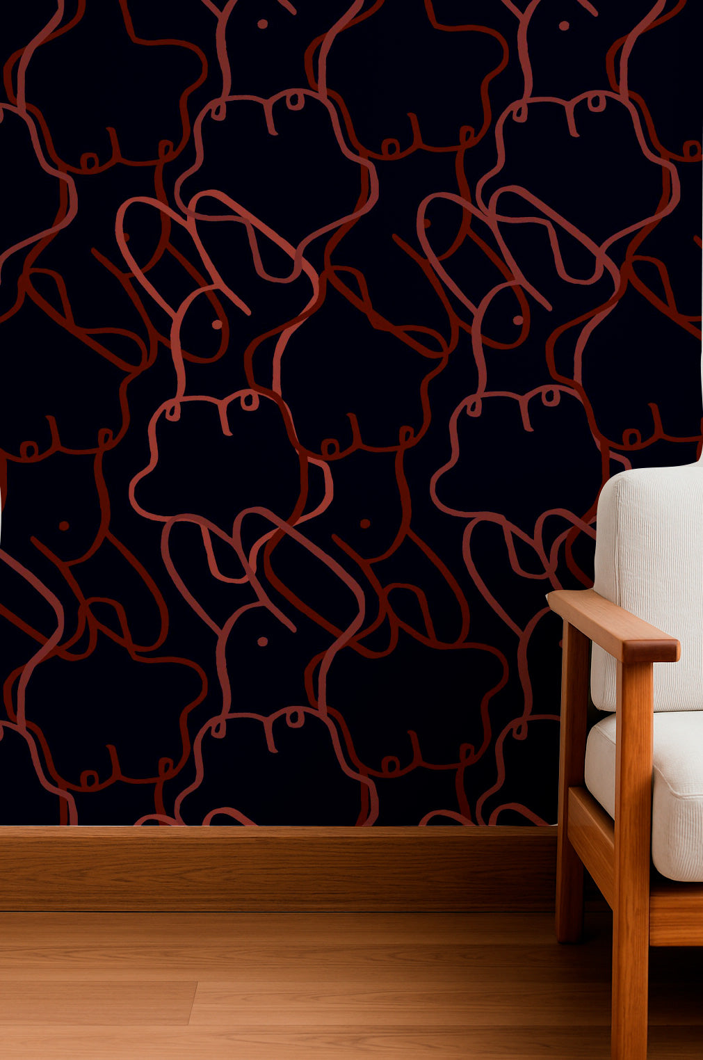 Desnudos de Contour Line en rojo tierra