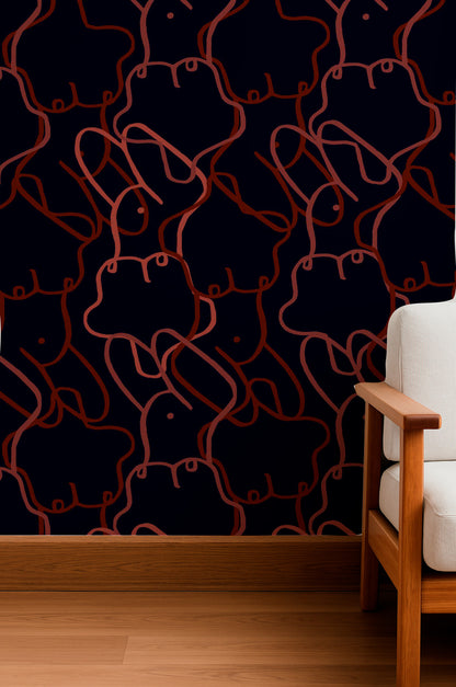 Desnudos de Contour Line en rojo tierra