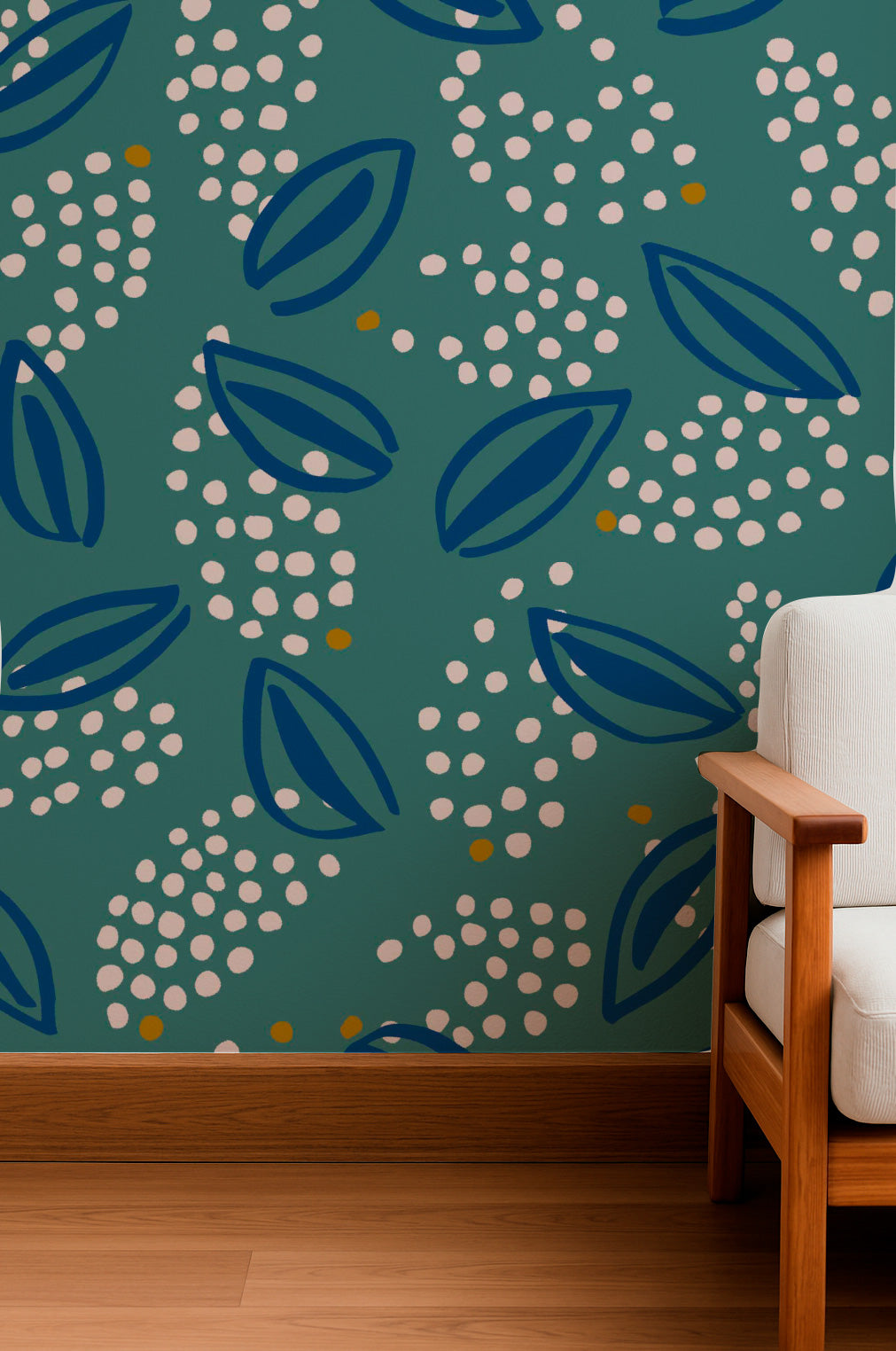 Flores abstractas azules y blancas