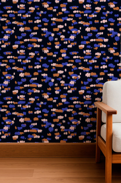 Painted Brushstroke Dots in Lilac and Copper