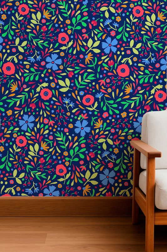 Mini Floral Folk Navy