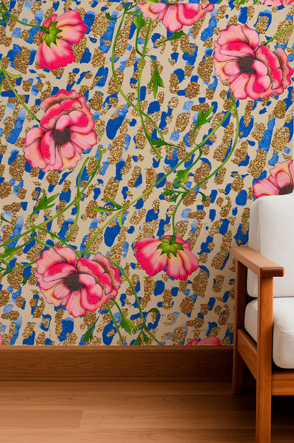 Glittery Floral Brushstrokes